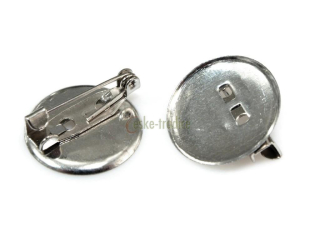 Brožový můstek s plíškem, stříbro, pr. 19mm