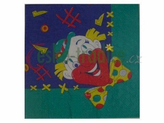 Ubrousek pro decoupage, 33 x 33 cm (vzor - klaun)