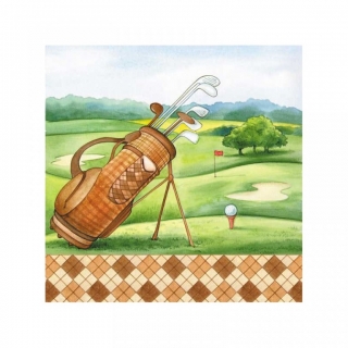 Ubrousek pro decoupage, 33 x 33 cm (vzor - golf)