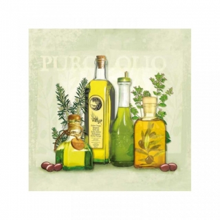 Ubrousek pro decoupage, 33 x 33 cm (vzor - olivový olej)