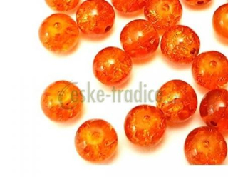 Korálek praskačka, 8mm/6ks - cihlové