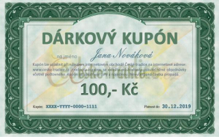 Dárkový kupón v hodnotě 100,- Kč