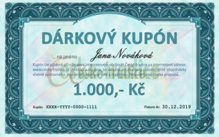 Dárkový kupón v hodnotě 1000,- Kč