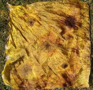 Hedvábí - šátek batika (napařovací)5, 55x55 cm (autorská práce)
