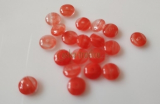 Korálek disk červený-20ks, 6x2,5mm sklo