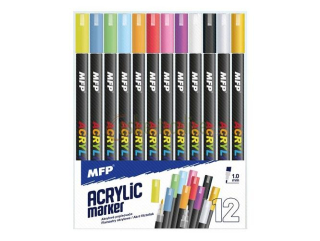 Akrylové popisovače, stopa 1mm/12ks