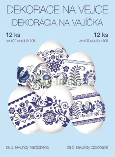 Obtisky navlékací - MODRÝ MOTIV 12ks (smršťovací)