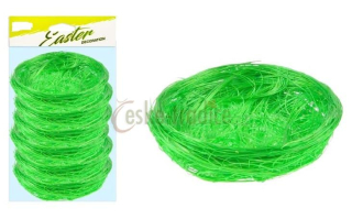 Sisal hnízdo 7cm/6ks, ZELENÉ