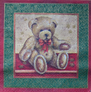 Ubrousek 33x33, vzor medvídek
