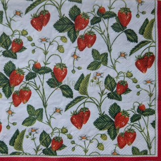 Ubrousek pro decoupage, 33 x 33 cm (vzor - jahůdky)