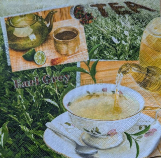 Ubrousek pro decoupage, 33 x 33 cm (vzor - Earl Grey)
