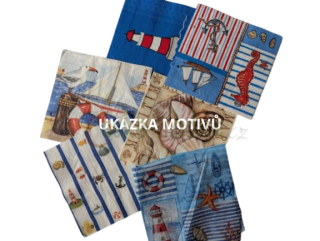 Set MOŘE, 10ks - ubrousky pro decoupage, II. JAKOST